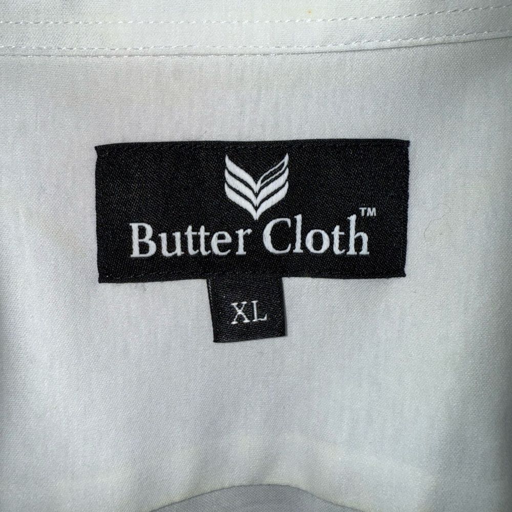 Men’s Butter Cloth White Button Down Long Sleeve Cotton Shirt XL - Picture 6 of 7